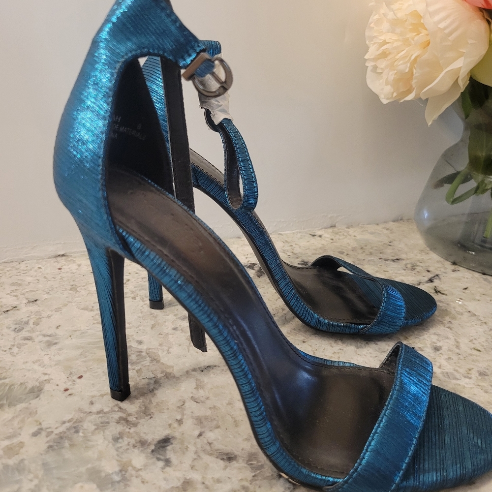 Elegant Blue Strappy Heels
